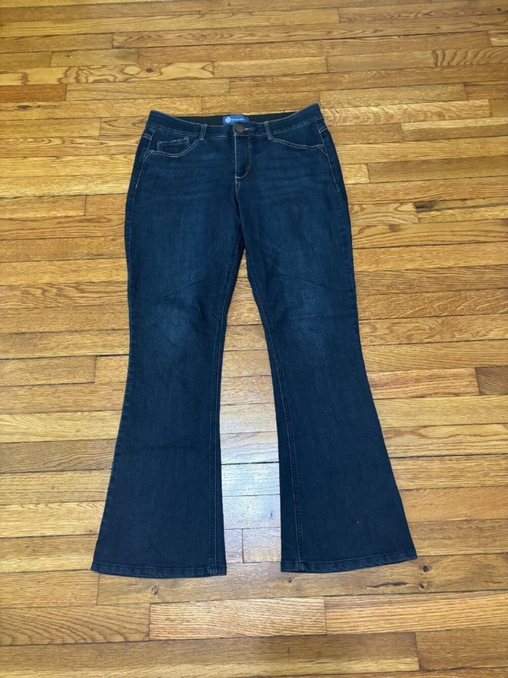 Democracy Womens Ab Technology Bootcut Jeans Sz 12 Blue Dark Wash Comfort Waist